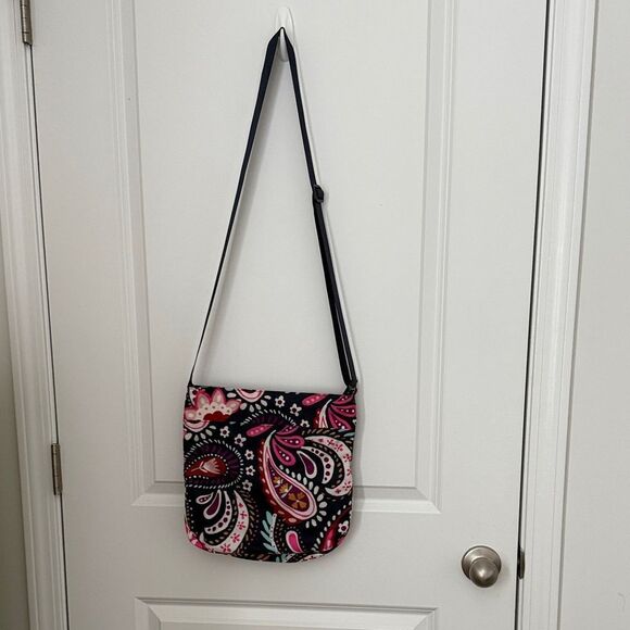 Vera Bradley Crossbody Bag - Pink and Navy Paisley - Picture 2 of 2